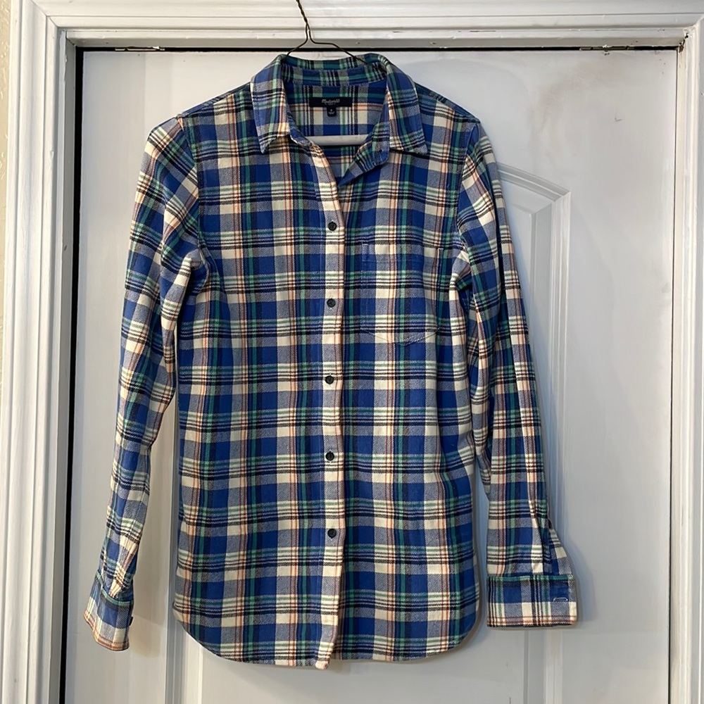 Madewell flannel plaid blouse
